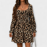 Catarina | Rochie scurtă cu model leopard