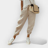 Helga | Pantaloni casual din in stilati