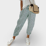 Helga | Pantaloni casual din in stilati