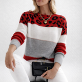 Ophélie | Pulover elegant cu model leopard
