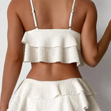 Costum de baie de vară cu volane