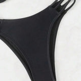 Bikini cu un singur ton perforat