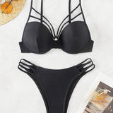 Bikini cu un singur ton perforat