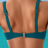 Bikini din două piese cu sireturi încrucișate, culoare solidă, sexy