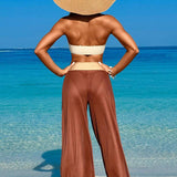 Bikini 3 piese cu pantaloni din plasă