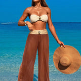 Bikini 3 piese cu pantaloni din plasă