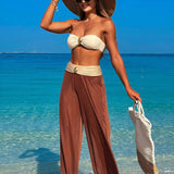 Bikini 3 piese cu pantaloni din plasă