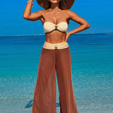 Bikini 3 piese cu pantaloni din plasă