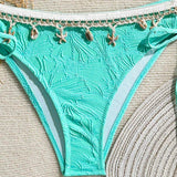 Costum de baie bikini cu decorațiuni în stil vacanță