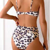 2 piese bikini sexy cu imprimeu leopard