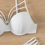 Bikini cu un singur ton perforat