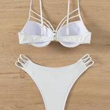 Bikini cu un singur ton perforat