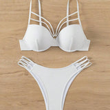 Bikini cu un singur ton perforat