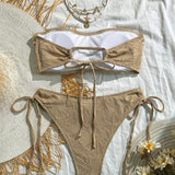 Costum de baie bikini cu decorațiuni în stil vacanță