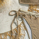 Costum de baie bikini cu decorațiuni în stil vacanță