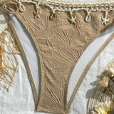 Costum de baie bikini cu decorațiuni în stil vacanță