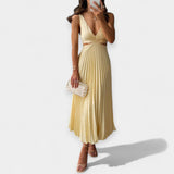 Adriana | Rochie maxi plisată