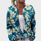 Mariana | Cardigan tricotat cu flori de toamnă