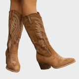 Neža | Botine cowboy decorate cu mărgele și broderii elegante