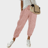 Helga | Pantaloni casual din in stilati