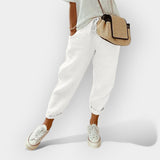 Helga | Pantaloni casual din in stilati