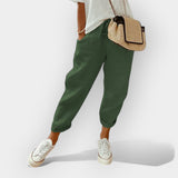 Helga | Pantaloni casual din in stilati