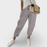 Helga | Pantaloni casual din in stilati