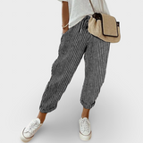 Helga | Pantaloni casual din in stilati
