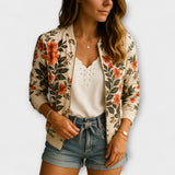 Andreia | Jachetă bomber elegantă cu model floral