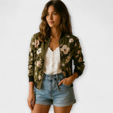 Andreia | Jachetă bomber elegantă cu model floral