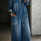 Sophia | Rochie Denim Vaba de la Õlavarrelt