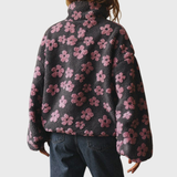 Clara | Pulover din fleece cu guler înalt și model floral