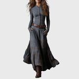 Azucena | Rochie maxi din piele cu talie