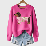 Naoni | Pulover din fleece tricotat cu motiv de taxi