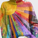 Mailis | Pulover tricotat cu guler înalt multicolor