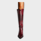 Mirjana | Cizme Elegante cu Model de Crocodil și Toc Stilat