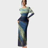 Amélia | Rochie maxi cu mâneci lungi