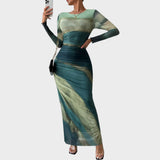 Amélia | Rochie maxi cu mâneci lungi