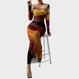 Amélia | Rochie maxi cu mâneci lungi