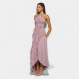 Aria | Rochie midi Lilla cu volane