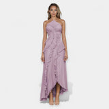 Aria | Rochie midi Lilla cu volane