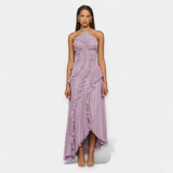 Aria | Rochie midi Lilla cu volane