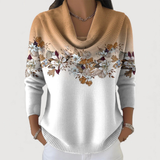 Amalia | Pulover floral cu guler moale