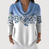 Amalia | Pulover floral cu guler moale