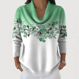 Amalia | Pulover floral cu guler moale