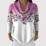 Amalia | Pulover floral cu guler moale