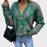 Signe | Vest tricotat modern cu model geometric