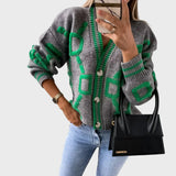 Signe | Vest tricotat modern cu model geometric