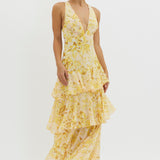 LISA | Rochie Maxi cu Volane Florale