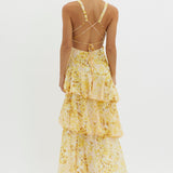 LISA | Rochie Maxi cu Volane Florale